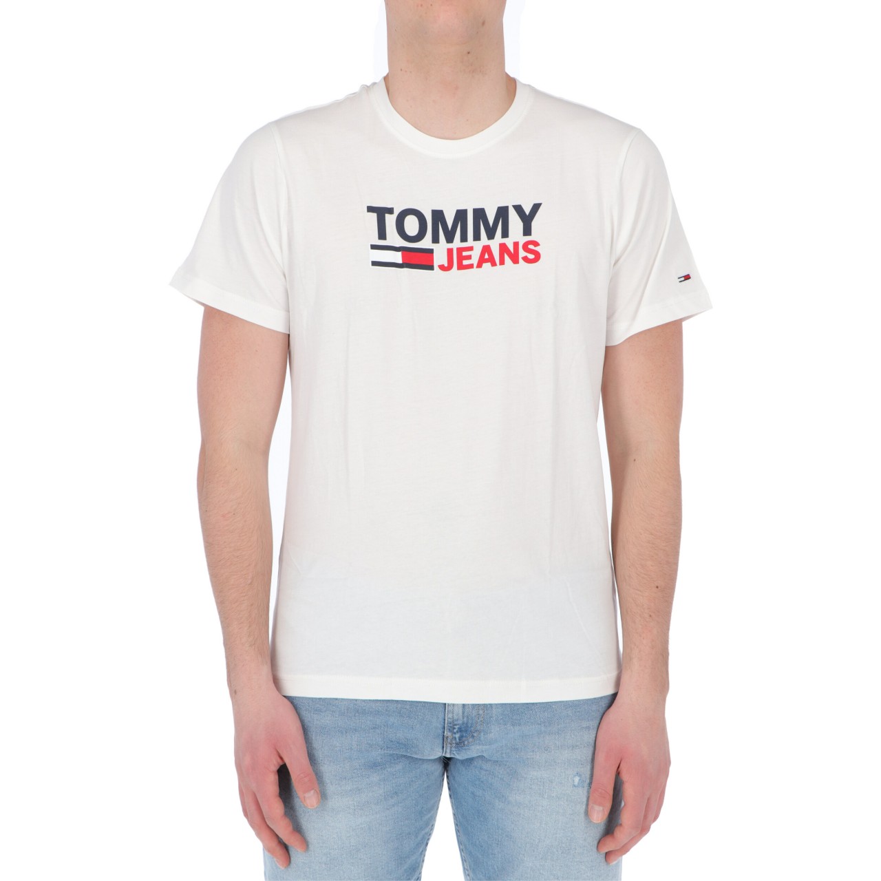 Tommy hilfiger Uomo Tshirt Tommy Hilfiger Jeans Uomo Crop Logo Tee 10214P