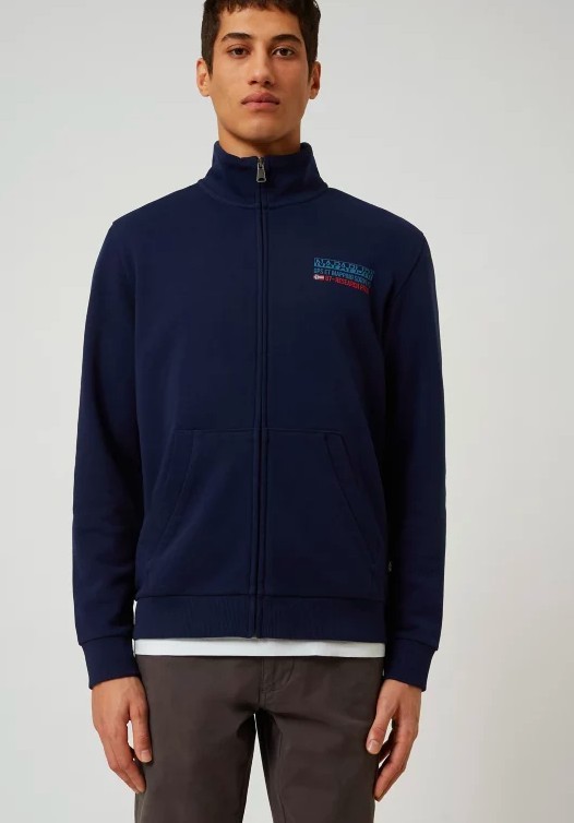 Napapijri Uomo Felpa Napapijri Uomo Full Zip Bastia Cotone Logo BASTIAN