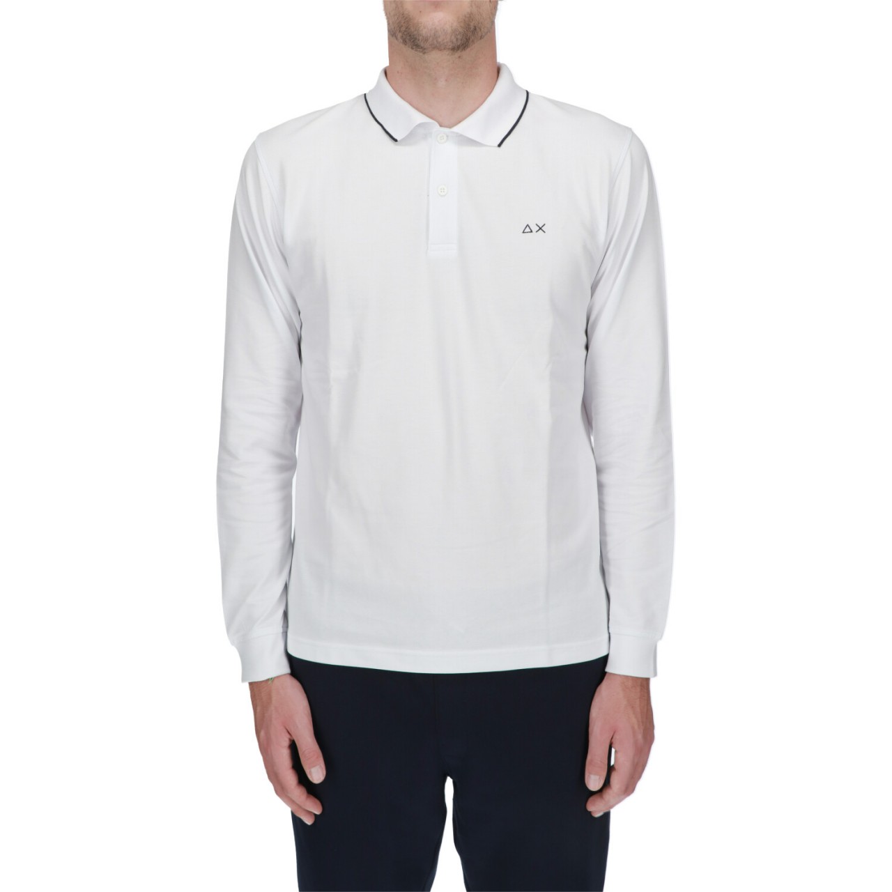 Sun68 Polo Sun 68 Uomo Small Stripes Manica Lunga A43105U