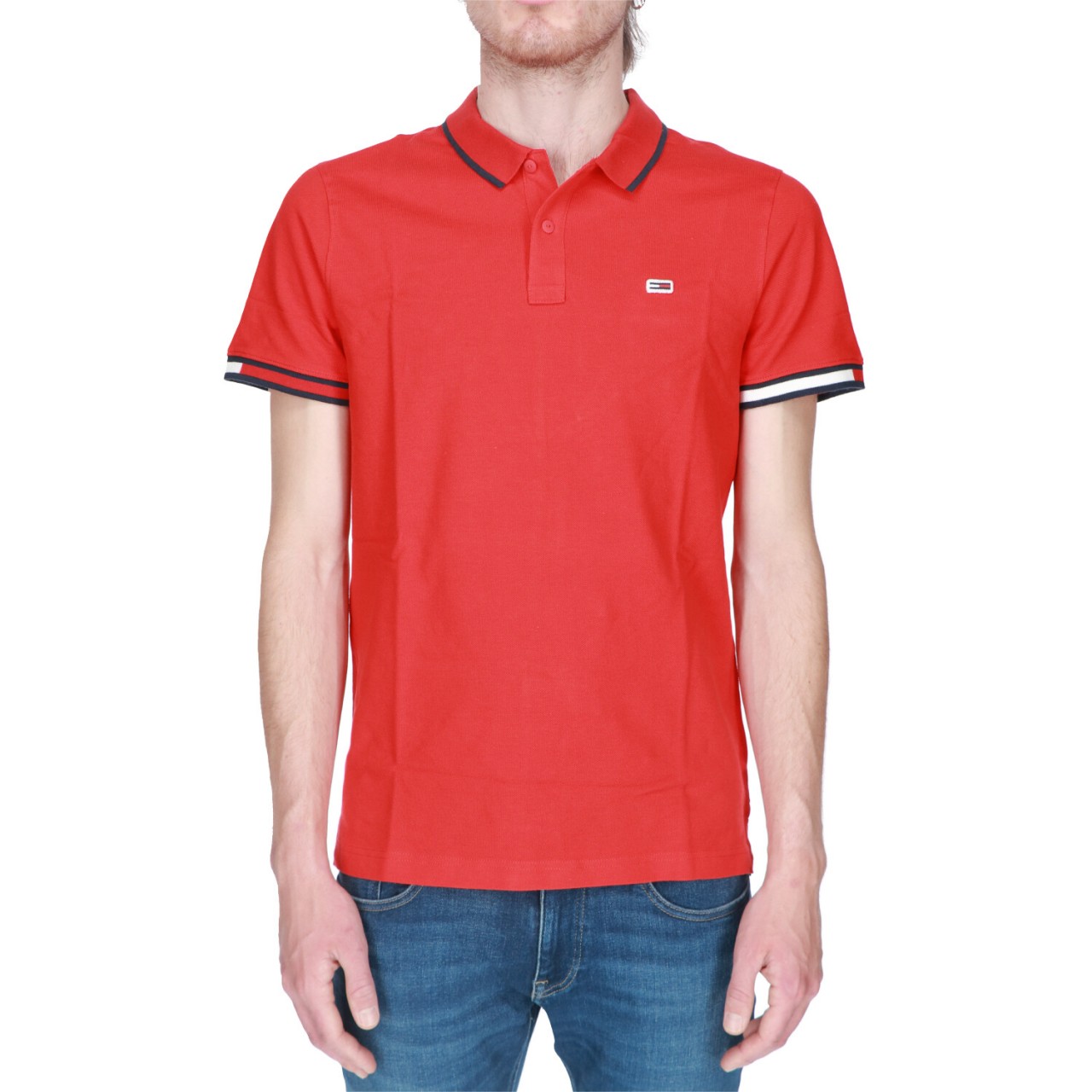 Tommy hilfiger Uomo Polo Tommy Hilfiger Jeans Uomo Flag Cuffs 12963T