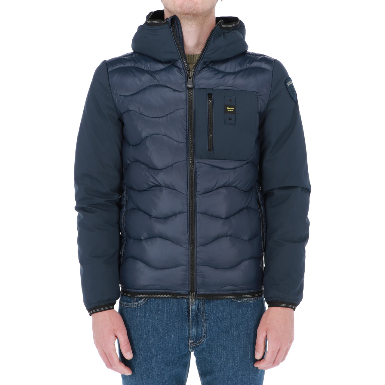 Blauer Uomo Giacca Blauer Usa Uomo Bitessuto Onda Piuma Ovatta 8012S
