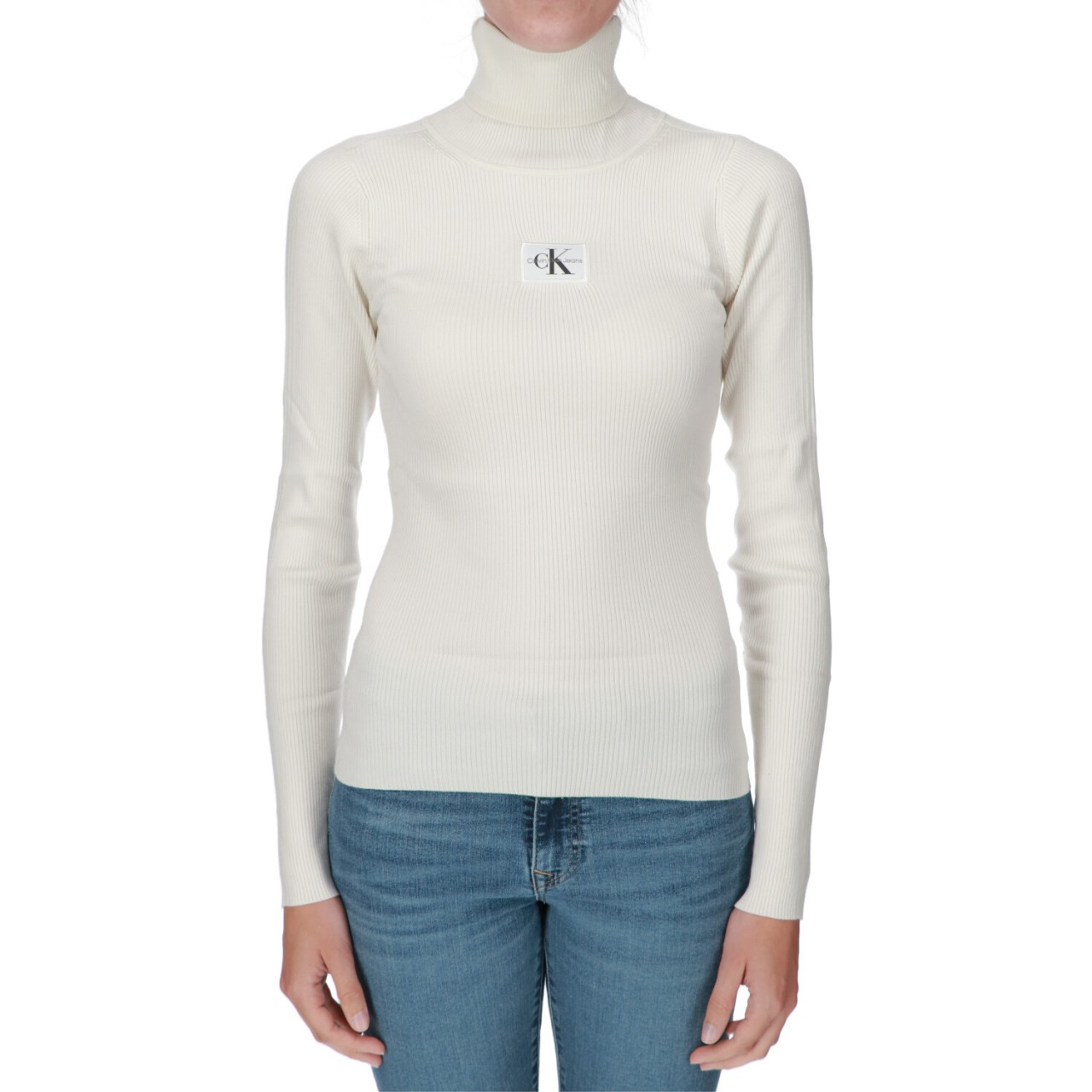 Calvin klein jeans Maglia Calvin Klein Jeans Donna Badge Roll Neck Logo 21688U