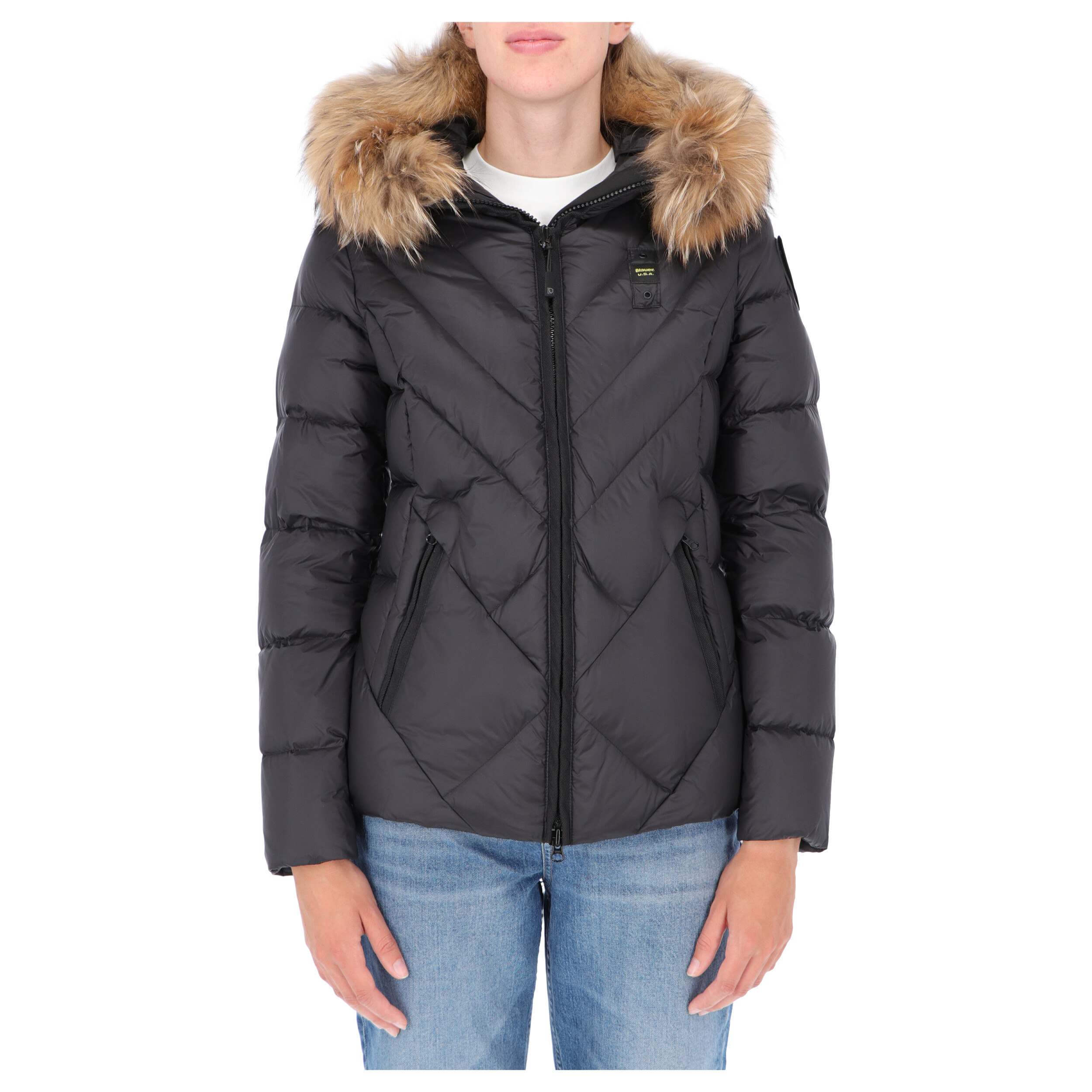 Piumino Blauer Usa Donna Cappuccio Pelliccia Corto | PIUMINI |  ABBIGLIAMENTO | DONNA | Ochner Shop