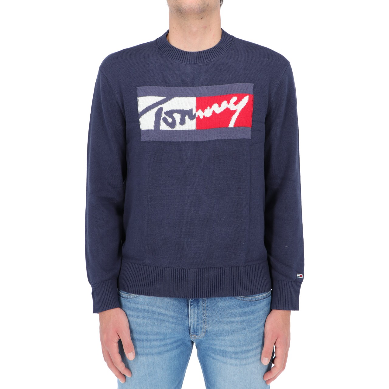 Tommy hilfiger Uomo Maglia Tommy Hilfiger Jeans Uomo Branded Sweater 11365Q
