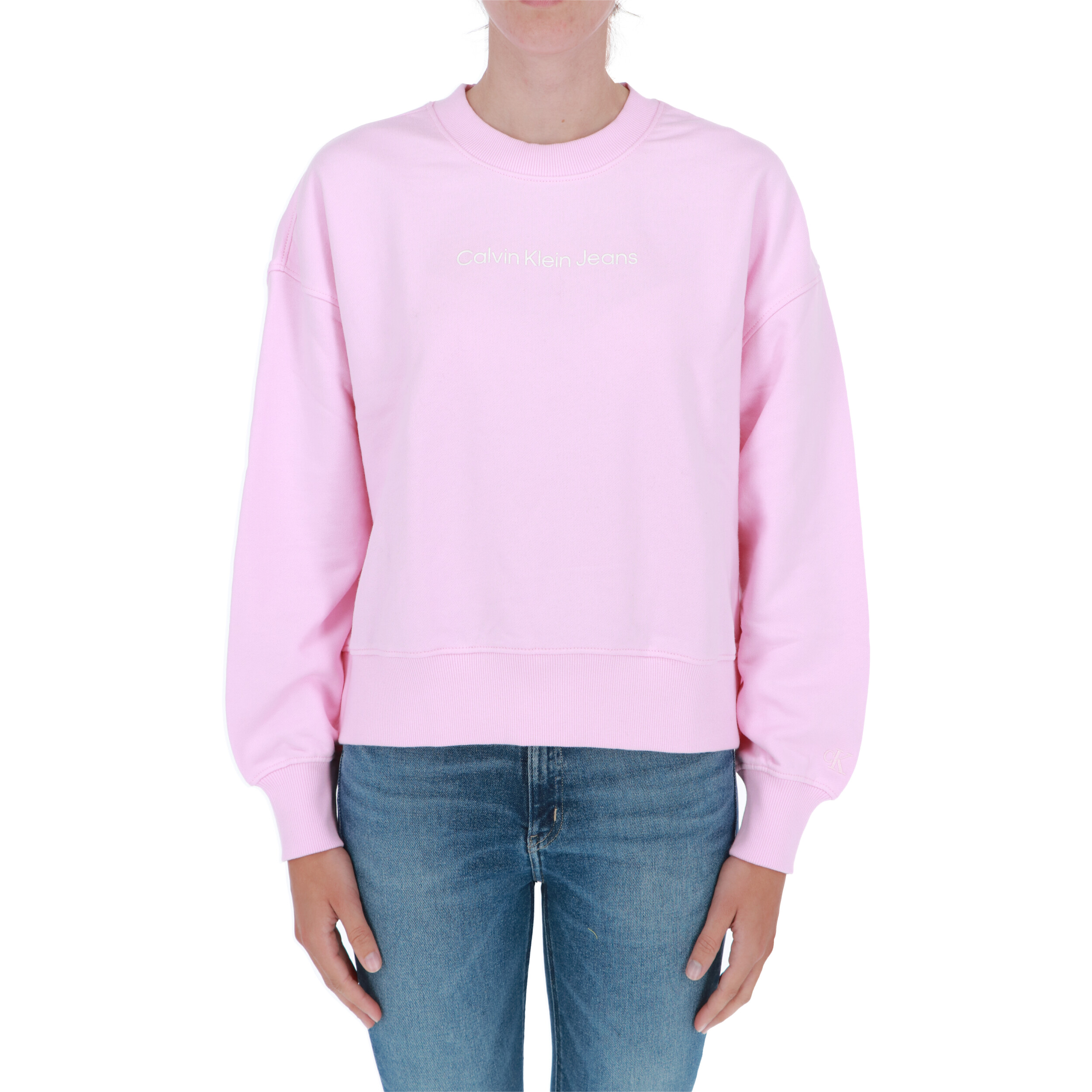 Felpa Calvin Klein Donna Shrunken Institutional Crew FELPE ABBIGLIAMENTO DONNA Ochner Shop