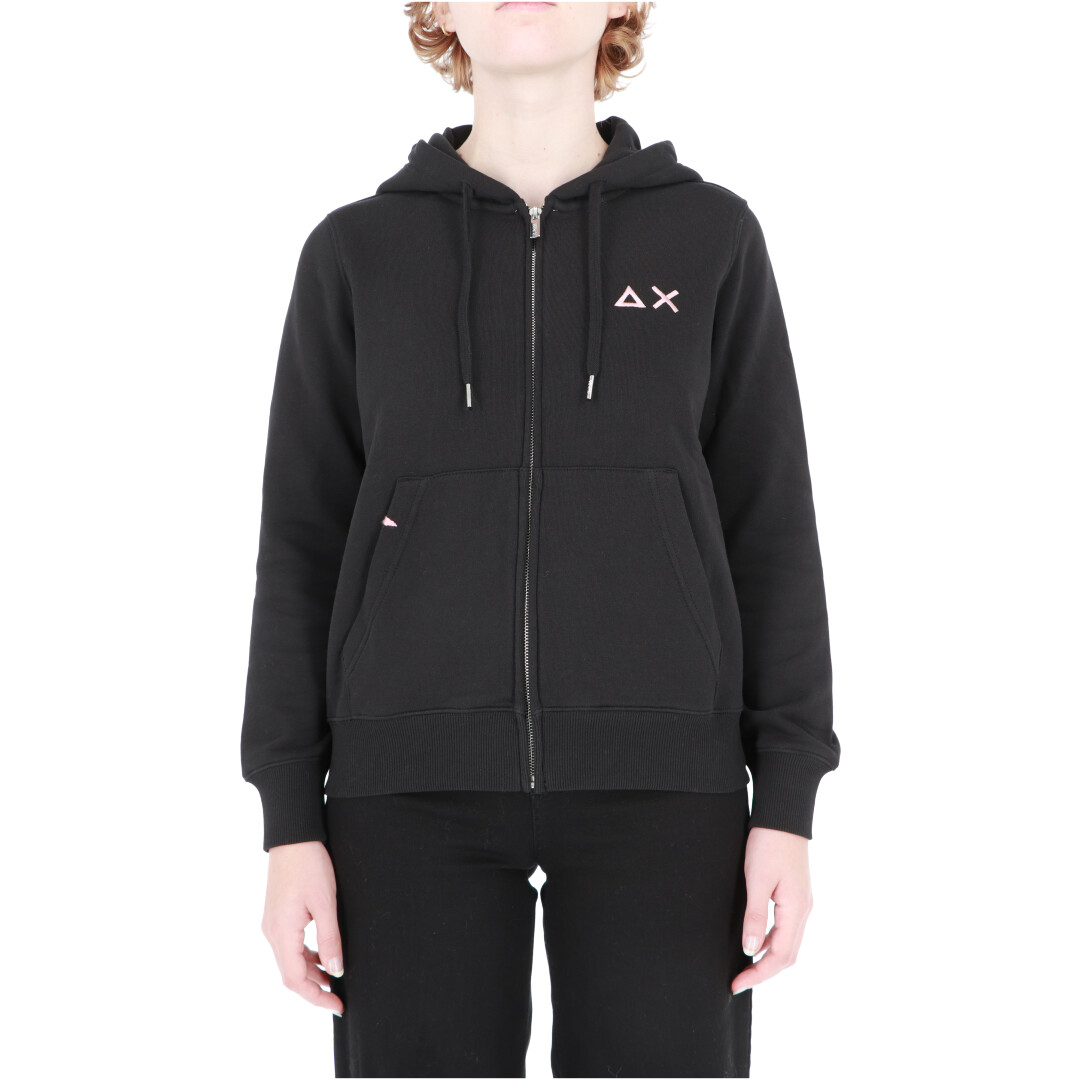 NOROZE Felpa Donna Con Cappuccio E Cerniera – Colore Carbone (Taglia 40)