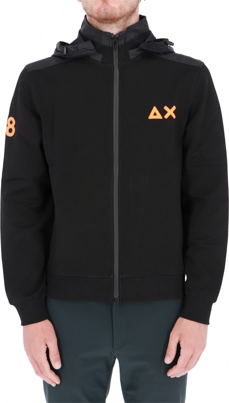 Sun68 Felpa Sun 68 Uomo Bomber Nylon Double Hood F42130S