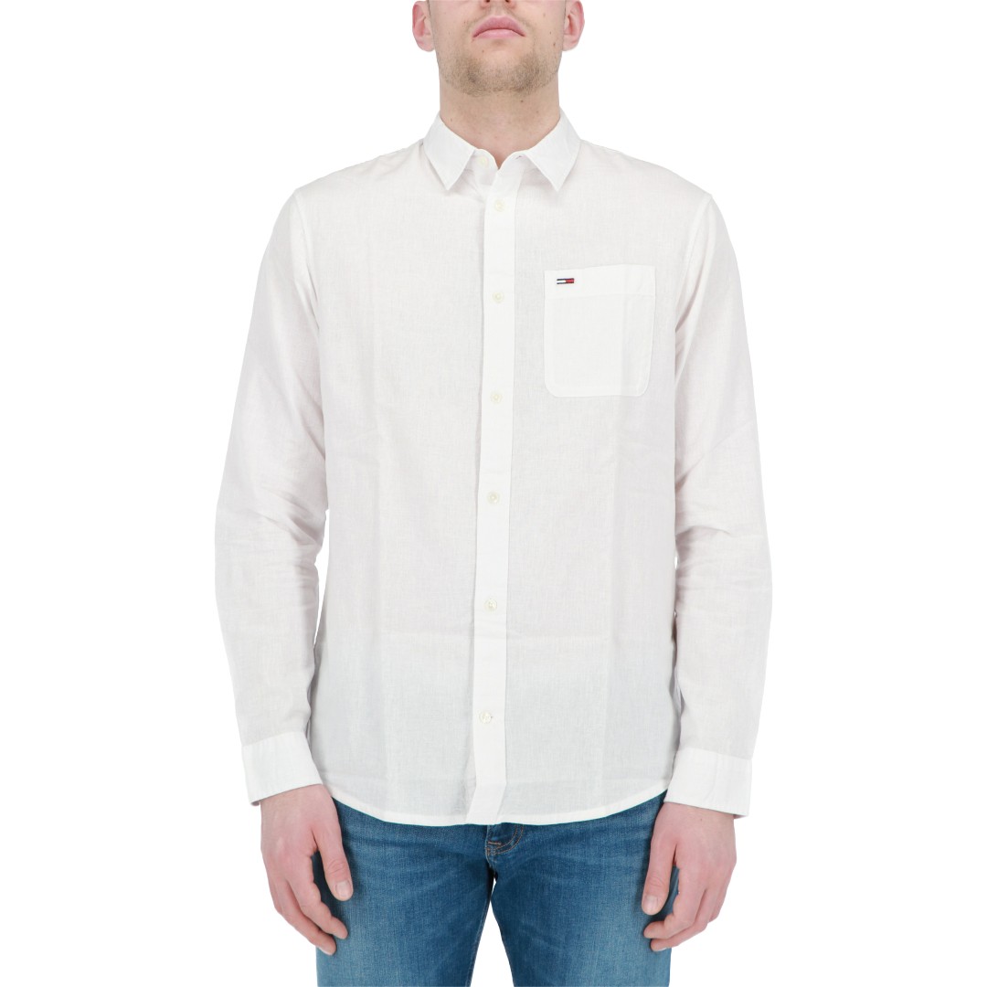 Tommy hilfiger Uomo Camicia Tommy Hilfiger Jeans Uomo Linen Blend 18962V